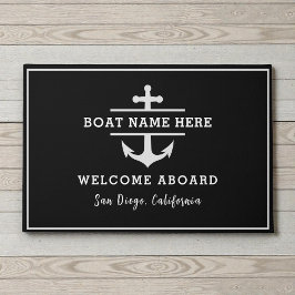 Aangepaste bootnaam Anker Nautische Welkom Deurmat