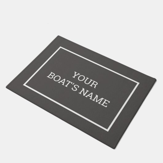 Aangepaste bootnaam dock mat grijs (Schuin)