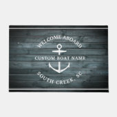 Aangepaste bootnaam driftwood Welkom op het bord Deurmat (Voorkant)