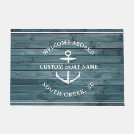 Aangepaste bootnaam driftwood Welkom op het bord Deurmat