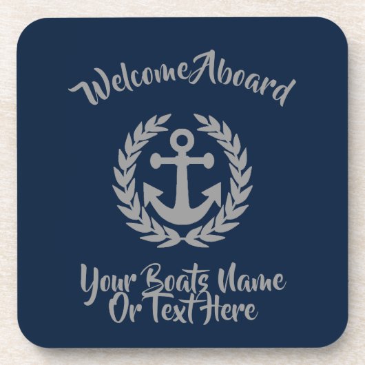 Aangepaste bootnaam en anker bier onderzetter (Voorkant)