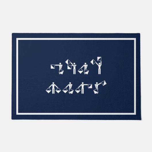 Aangepaste bootnaam in Semafore Deurmat (Voorkant)