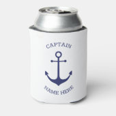 Aangepaste Bootnaam Kapitein nautisch anker marine Blikjeskoeler (Blikje Achterkant)