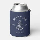 Aangepaste bootnaam kustanker nautisch meer marine blikjeskoeler (Blikje Voorkant)