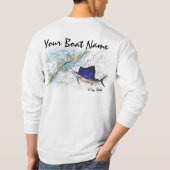 Aangepaste bootnaam met grafiek en zeeduivel t-shirt (Achterkant)