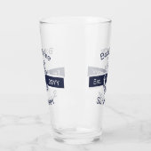 Aangepaste bootnaam Nautical Anchor Navy Blue Whit Glas (Links)