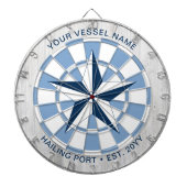 Aangepaste bootnaam Nautical Star Persoonlijk Dartbord (Voorkant)