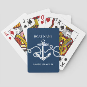 Aangepaste bootnaam nautisch anker pokerkaarten