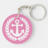 Aangepaste bootnaam nautische anker sleutelhanger (Achterkant)