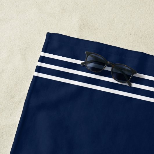 Aangepaste bootnaam Scheepswielanker Nautical Blue Strandlaken (In situ)