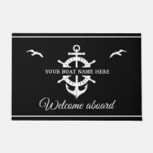 Aangepaste bootnaam schip wielanker Nautical Deurmat (Voorkant)
