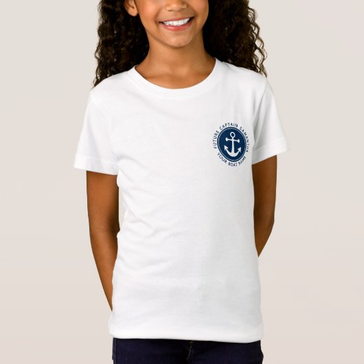Aangepaste bootnaam voor de Kute Nautical Anchor R T-shirt (Voorkant)