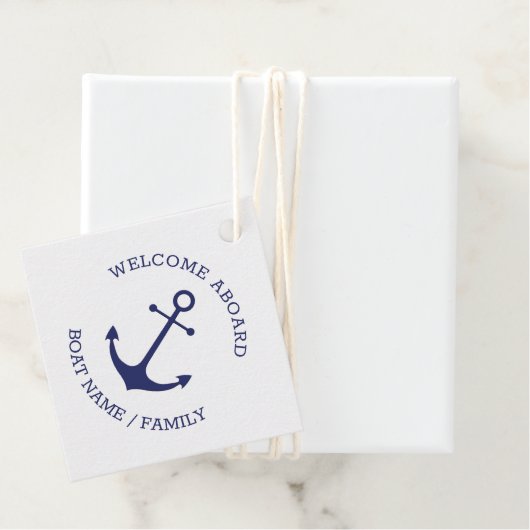Aangepaste bootnaam Welkom aan boord nautisch anke Bedankjes Labels (In situ)