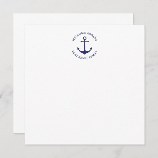 Aangepaste bootnaam Welkom aan boord nautisch anke Bedankkaart (Voorkant / Achterkant)