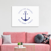 Aangepaste bootnaam Welkom aan boord nautisch anke Canvas Afdruk (Insitu (Woonkamer))