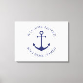 Aangepaste bootnaam Welkom aan boord nautisch anke Canvas Afdruk (Voorkant)