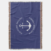 Aangepaste bootnaam Welkom aan boord nautisch anke Deken (Voorkant Verticaal)