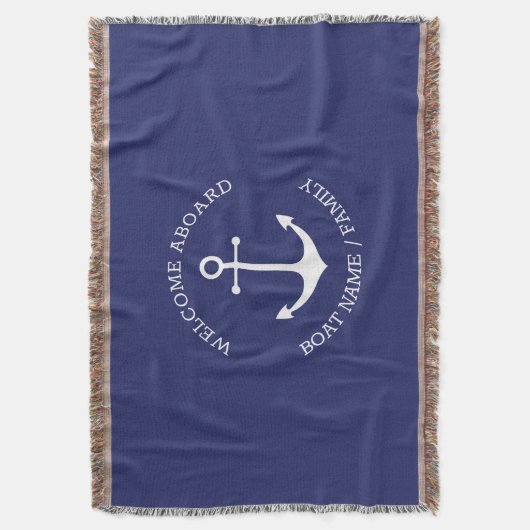 Aangepaste bootnaam Welkom aan boord nautisch anke Deken (Voorkant Verticaal)