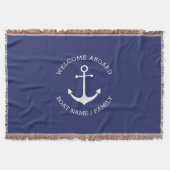 Aangepaste bootnaam Welkom aan boord nautisch anke Deken (Voorkant)