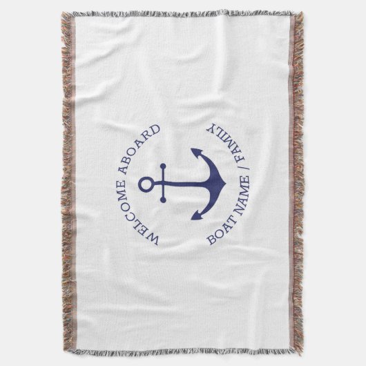 Aangepaste bootnaam Welkom aan boord nautisch anke Deken (Voorkant Verticaal)