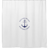 Aangepaste bootnaam Welkom aan boord nautisch anke Douchegordijn (Voorkant)