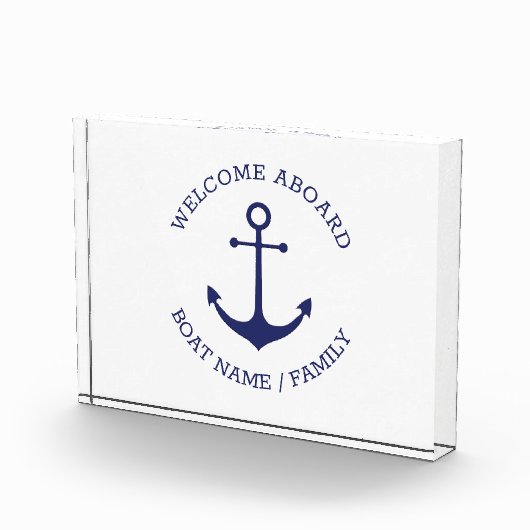 Aangepaste bootnaam Welkom aan boord nautisch anke Fotoblokken (Rechts)