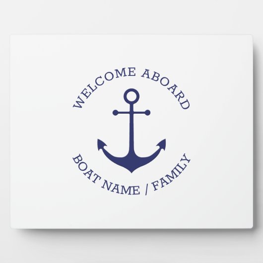 Aangepaste bootnaam Welkom aan boord nautisch anke Fotoplaat (Voorkant)