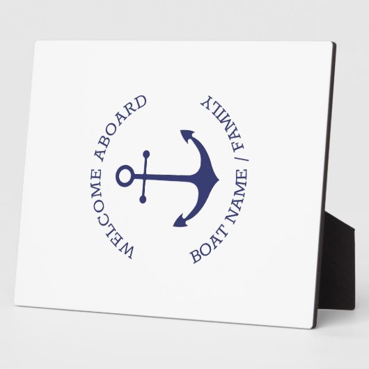 Aangepaste bootnaam Welkom aan boord nautisch anke Fotoplaat (Zijkant)