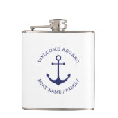 Aangepaste bootnaam Welkom aan boord nautisch anke Heupfles (Voorkant)