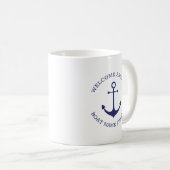 Aangepaste bootnaam Welkom aan boord nautisch anke Koffiemok (Voorkant rechts)