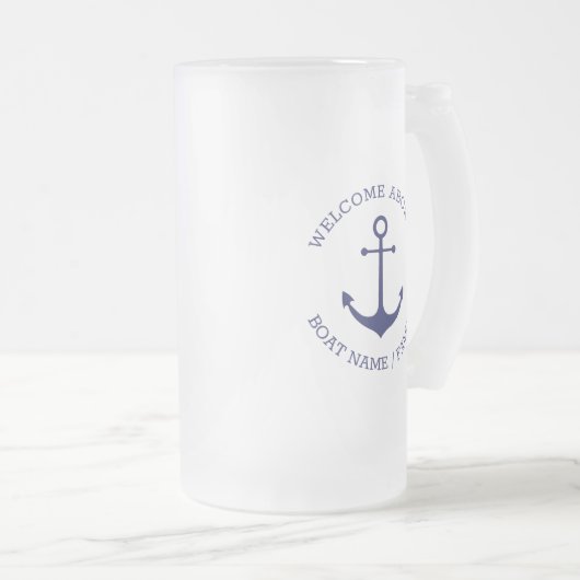 Aangepaste bootnaam Welkom aan boord nautisch anke Matglas Bierpul (Voorkant rechts)