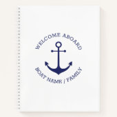 Aangepaste bootnaam Welkom aan boord nautisch anke Notitieboek (Voorkant)