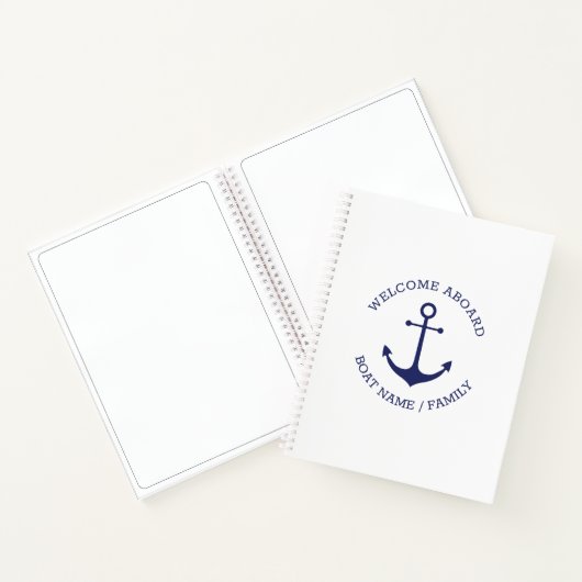 Aangepaste bootnaam Welkom aan boord nautisch anke Notitieboek (Binnen)