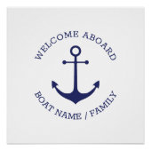 Aangepaste bootnaam Welkom aan boord nautisch anke Perfect Poster (Voorkant)