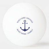 Aangepaste bootnaam Welkom aan boord nautisch anke Pingpongbal (Voorkant)