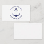 Aangepaste bootnaam Welkom aan boord nautisch anke Plaatskaartje (Voorkant / Achterkant)