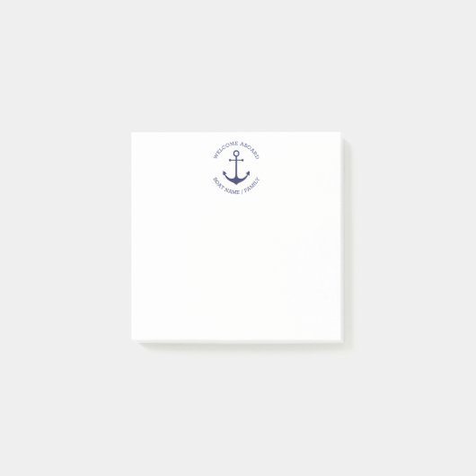 Aangepaste bootnaam Welkom aan boord nautisch anke Post-it® Notes (Voorkant)