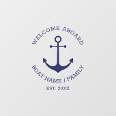 Aangepaste bootnaam Welkom aan boord nautisch anke Raamsticker (Vel)