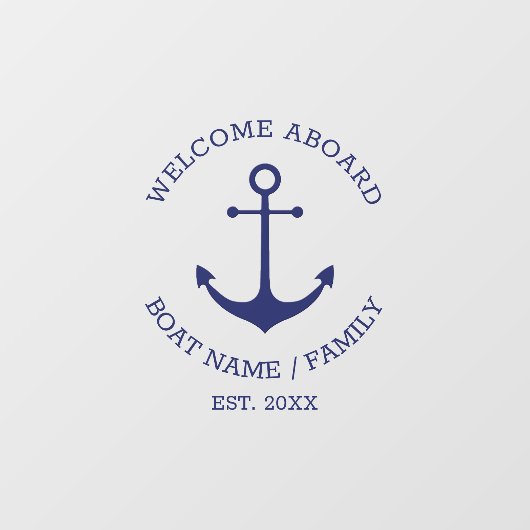 Aangepaste bootnaam Welkom aan boord nautisch anke Raamsticker (Vel)