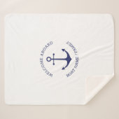 Aangepaste bootnaam Welkom aan boord nautisch anke Sherpa Deken (Voorkant (horizontaal))