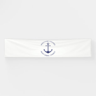 Aangepaste bootnaam Welkom aan boord nautisch anke Spandoek