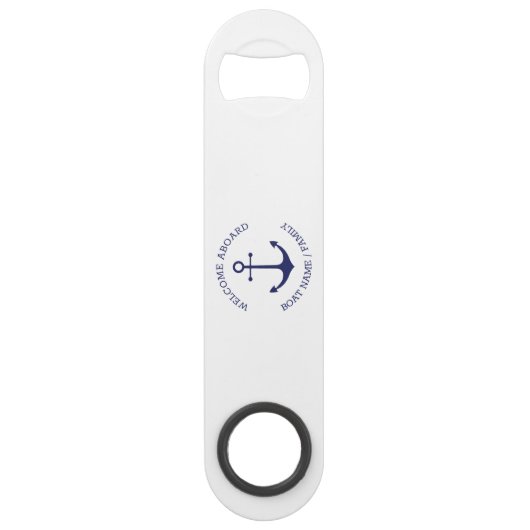 Aangepaste bootnaam Welkom aan boord nautisch anke Speed Flessenopener (Achterkant)