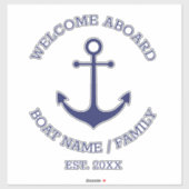 Aangepaste bootnaam Welkom aan boord nautisch anke Sticker (Vel)