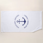 Aangepaste bootnaam Welkom aan boord nautisch anke Strandlaken (Voorkant)