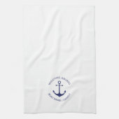 Aangepaste bootnaam Welkom aan boord nautisch anke Theedoek (Verticaal)
