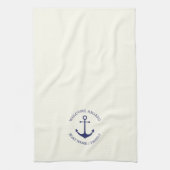Aangepaste bootnaam Welkom aan boord nautisch anke Theedoek (Verticaal)