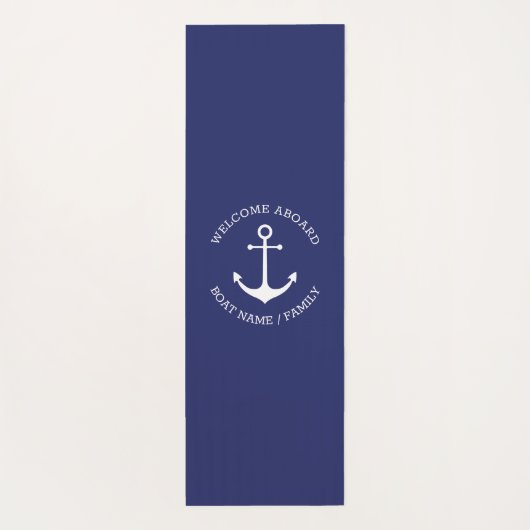 Aangepaste bootnaam Welkom aan boord nautisch anke Yogamat (Achterkant)