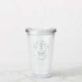 Aangepaste bootnaam welkom aan boord van anker en  acryl drinkbeker (Achterkant)