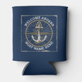 Aangepaste bootnaam welkom aan boord van anker en blikjeskoeler (Voorkant)