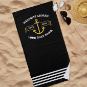 Aangepaste bootnaam Welkom aan boord van Black & G Strandlaken